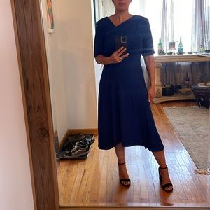 Elegant navy Adrianna Papell dress.